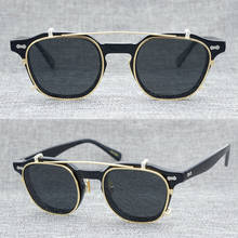 Zerosun Polarized Sunglasses Clip Male Women Fit-over Glasses Frames Lens Steampunk Myopia Driving Double Lens 2024 - buy cheap