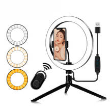 Dimmable LED Makeup Ring Light Selfie Ringlight Desktop Live Fill Light for Photo Video Camera Phone Ring Lamp With Table Tripod 2024 - buy cheap