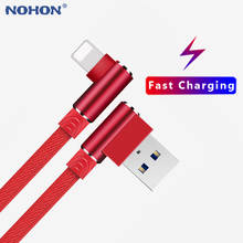 Fast Charging USB Cable For iPhone 11 Pro Xs Max X XR 6 s 6s 7 8 Plus 5s SE iPad 90 Degree Mobile Phone Origin long Charger Cord 2024 - buy cheap