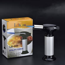 BBQ Kitchen Torch Spray Gun Lighter Flame Butane Gas Jet Baking Pipe Lighter Windproof Refillable Lighter Outdoor Big Firepower 2024 - buy cheap
