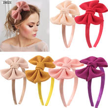 2021 nova moda hairbow hairband 4 waffle waffle waffle waffle cor sólida tecido bandana para mulheres diy meninas acessórios de cabelo mujer 2024 - compre barato