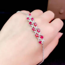 New Design Natural and Real Fashion Ruby Bracelet 925 Sterling Silver Ruby Bracelet Female Anniversary Jewelry 2024 - buy cheap