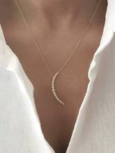 Colgante de Plata de Ley 925 con forma de luna para mujer, Colgante con cadena de plata, Collar de joyería, envío directo 2024 - compra barato