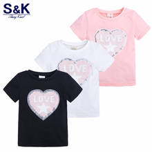 Girls T-shirts Cotton Baby Girl Short Sleeve Kids Cloths Black Summer Fashion Style XC-165 2024 - buy cheap