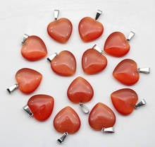 2021 hot sale 20mm natural Cat eye stone agates Crystal heart pendants for Diy jewelry making earring pendant Accessories 12pcs 2024 - buy cheap