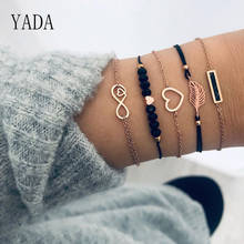 Yada pulseiras e braceletes para mulheres, 5 visual, coração, ouro, amizade, cristal, bt200010 2024 - compre barato