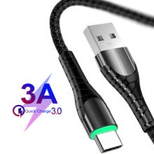 1 м 3A кабель со светодиодной подсветкой Micro USB TypeC кабель USB C полностью совместимое зарядное устройство для Samsung Xiaomi Huawei Mate 2024 - купить недорого