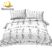 BlessLiving-Juego de cama deportivo para adolescentes, ropa de cama deportiva con siluetas de Fitness, funda nórdica, juego de cama de natación, ropa de cama divertida, envío directo, 3 uds. 2024 - compra barato