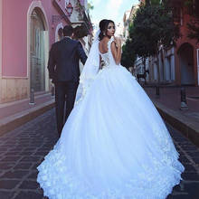 Lorie vestido de noiva com ombro duplo, vestido de noiva com decote em v, para casamento com aplique 2024 - compre barato