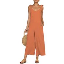 Women's Summer Comfortable Sleeveless Jumpsuit  Trend Hanging Bandwidth Loose Pants Casual Solid Color Halter Fashion Sexy Pants 2024 - buy cheap