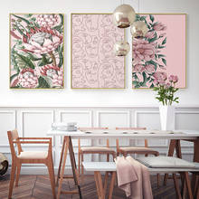 Floral Poster Peony Print Canvas Painting Abstract Face Scandinavian Wall Art Picture for Living Room Modern Home Interior Decor 2024 - buy cheap