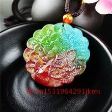 Jadeite Pendant Necklace Carved Fashion Chinese Jade for Amulet Jewelry Natural Men Hand Color Gifts Peacock Charm Women 2024 - buy cheap