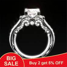 Vintage Princess cut ring 925 Sterling silver AAAAA Cubic Zirconia Party wedding band Rings for women Bridal Fashion Jewelry 2024 - buy cheap