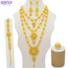 Conjunto de joias de festa africano, colar grande, brincos e acessórios para casamento, estilo dubai, feminino 2024 - compre barato