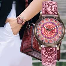 Relojes de aleación de flores para mujer, pulsera de cuarzo con esfera redonda, estilo bohemio, analógico, a la moda 2024 - compra barato
