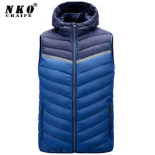 CHAIFENKO Men's Sleeveless Vest Jacket Winter Waterproof Thicken Hooded Warm Vest Jacket Men Autumn Fashion Casual Waistcoat Men 2024 - buy cheap