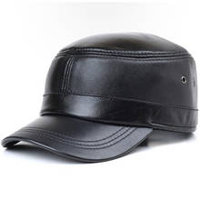 100% de piel de oveja para hombre, gorros de Gorra de béisbol de cuero de gran tamaño, ajustable, para otoño y primavera, 100% auténtica 2024 - compra barato