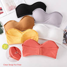 Women Sexy Tube Tops Strapless Bra Crop Top Back Closure Bandeau Top Soft Comfort Padded Underwear Female Wrap Top 2024 - buy cheap