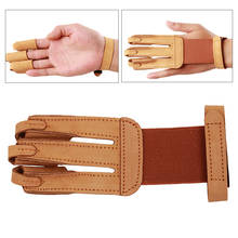 Single Archery 3 Finger Glove Protection Gear Leather Finger Guard Protector 2024 - buy cheap