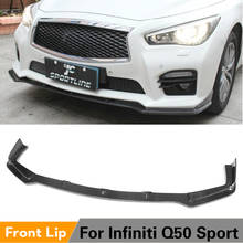 Carbon Fiber Front Bumper Lip Spoiler Splitters for Infiniti Q50 Sport Sedan 4-Door Only 2014 - 2017 FRP PU Front Bumper Lip 2024 - buy cheap