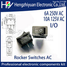 Hzy 5Pcs/Lot Black Push Button Mini Switch 6A 125V KCD1 2Pin Snap-in On/Off Rocker Switch 5PCS/Lot 21MM*15MM BLACK 10A 250V 2024 - buy cheap