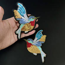 Bird Animal Patches For Clothing Sequins Large Biker Badge Embroidery Fabric Patch Sequined Women Clothes Stickers Christmas 2024 - buy cheap