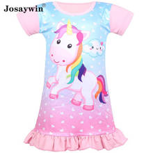 Josaywin Kid Dress for Girl Vestidos Party Casual 2020 Dresses Girls Children Clothing Baby Print Cartoon Unicorn Dress for Girl 2024 - buy cheap