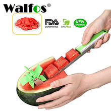 Walfos novo cortador de melancia multi melão slicer máquina de corte aço inoxidável moinho de vento fruta artefato doméstico cozinha ferramenta 2024 - compre barato