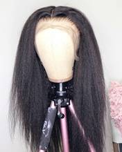 13x6 Deep Part Kinky Straight Lace Front Human Hair Wigs Ombre Italian Yaki Remy Hair Preplucked Wigs Full End For Women Black 2024 - buy cheap