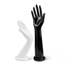 Simulação mão branco preto plástico modelo de mão prop relógio pulseira expositor mesa prego arte mão suporte jóias luvas exibição rack 2024 - compre barato