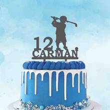 Personalized Golf Cake Topper Custom Name Age Cool Boy Playing Golf Cake Topper For Kids Birthday Party Cake Decoration Topper 2024 - buy cheap