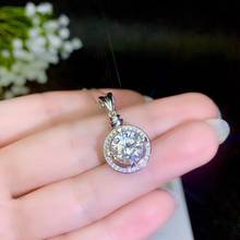 big size 3 carats gem new style crackling moissanite pendant of necklace real silver jewelry shiny better than diamond girl gift 2024 - buy cheap