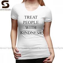 Camiseta con estampado de "Treat People With Kindness" para mujer, camiseta de moda, camiseta para mujer 2024 - compra barato