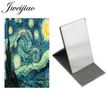 JWEIJIAO-Espejo de mesa de acero inoxidable para mujer, Espejos de maquillaje con pinturas de Van Gogh de la noche estrellada, herramientas para el cuidado de la belleza, ZZ78 2024 - compra barato