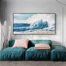 100% Hand-Painted Art Modern Home Decor Wall Picture Surfing Beach Waves Waves Oil Painting On The Living Room Nude Abstract 2024 - buy cheap