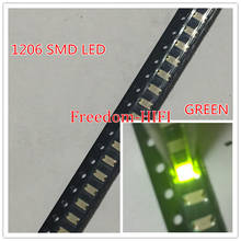 Lâmpada de chip smd 3000 (1206), bulbo com emissão de luz verde, amarelo, montagem na superfície de lâmpada smt, diodo emissor de luz ultra brilhante, destaque diy, 3216 peças 2024 - compre barato