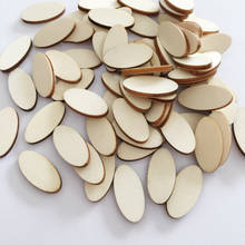 100 Pieces Unfinished Wood Cutout Oval Chips for Arts and Crafts Projects for Wedding Party Decor, Home Ornaments 2024 - buy cheap