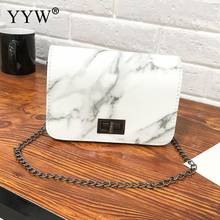 YYW-Bolso cruzado con acabado de laca para mujer, bolsa de mano con cadena, caja informal, color blanco y negro, 2019 2024 - compra barato