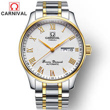CARNIVAL Top Brand Gold Business Watch Men Fashion Mechanical Wristwatches Waterproof Calendar Automatic Clock Relogio Masculino 2024 - buy cheap