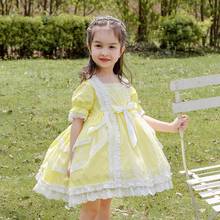 Espanhol roupas de bebê lolita princesa crianças aniversário eid páscoa festa bola vestido renda costura boutique dreeses para a menina a132 2024 - compre barato