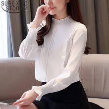 2020 spring new long sleeve ruffled white women's shirt solid blouse women Women's Tops and Blouses Blusas Mujer De Moda 8396 50 2024 - buy cheap