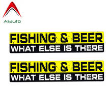 Aliauto Warning Car Sticker 2 X FISHING & BEER WHAT ELSE IS THERE Decal Accessories PVC for Passat Seat Leon Audi BMW,15cm*3cm 2024 - buy cheap