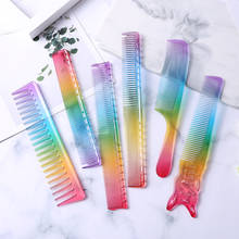 Beleza pessoal portátil cuidados produtos de corte cabelo cabeleireiro pente resistente ao calor colorido arco-íris pente ferramenta de cabeleireiro 2024 - compre barato