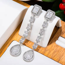 GODKI New Trendy Fashion Drop Earrings For Women Wedding Cubic Zirconia Dubai Bridal Earrings Costume Jewelry Gift Summer Party 2024 - buy cheap