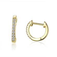 3 color Genuine 925 sterling silver rose gold zircon Hoop earrings for women fashion jewelry earrings girl wedding gift 2024 - buy cheap