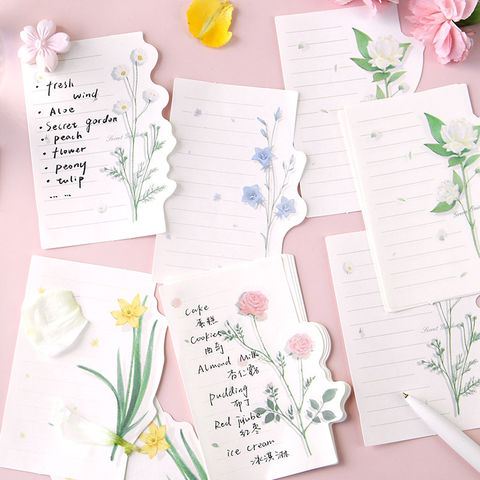30 sheets Distant Psalm Series flower Memo Pad Cute Message Notes Decorative Notepad Note paper Memo Stationery Office Supplies 2022 - buy cheap