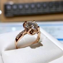 14K Rose Gold 4 claws luxurious Moissanite Ring VVS1 Round Cut 1ct 2ct 3ct Engagement wedding Anniversary Ring 2024 - buy cheap