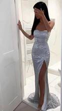 2021 Fashion Elegant Female Bodycon Party Dress Summer Style  Sexy Sliver Mesh Sequins strapless Sleeveless Bandage Long Dress 2024 - buy cheap