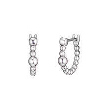 String of Beads Hoop Earrings 925 Sterling Silver Jewelry For Woman Make up Fashion Female Earrings Party Jewelry 2024 - buy cheap