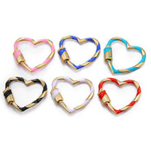 Fashion Heart-shaped Enamel Craft Jewelry M aking Accessories DIY Bracelet Necklace Spiral Screw Buckle 2020 Creative Parts 2024 - buy cheap